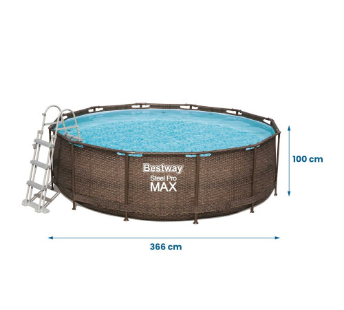 Басейн каркасний 10в1 Bestway 56709 Steel Pro Max 366 см Басейн каркасний 10в1 Bestway 56709 Steel Pro Max 366 см