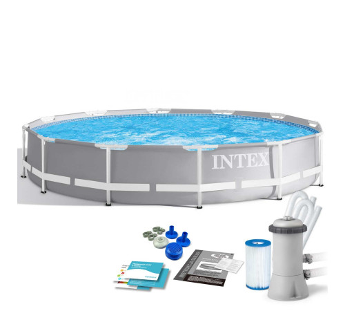 Басейн каркасний 9в1 INTEX 26712, 366 x 76 см, сірий Басейн каркасний 9в1 INTEX 26712, 366 x 76 см, сірий
