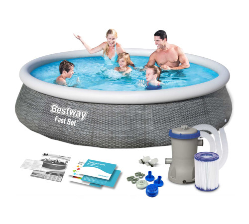 Басейн надувний дитячий Bestway 57376 396 x 84 см 9в1 комплект Басейн надувний дитячий Bestway 57376 396 x 84 см 9в1 комплект