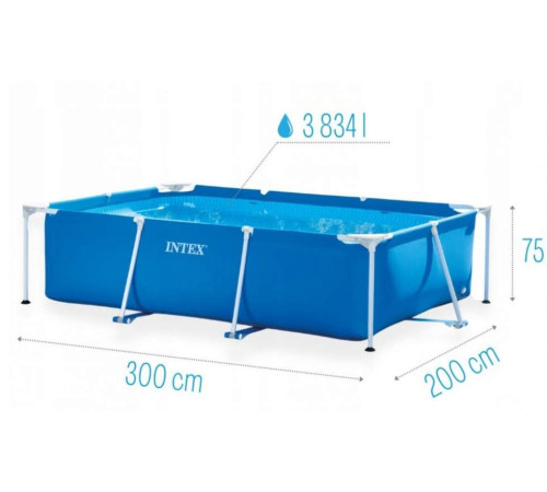 Intex 28272 (300 x 200 x 75см) Каркасный бассейн Rectangular Frame Pool