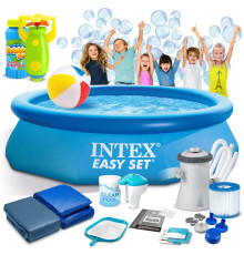 Басейн надувний 16в1 INTEX 28122, 305 x 76 см + машина для створення бульбашок