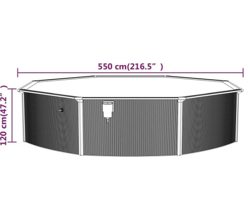 Басейн каркасний vidaXL 550 x 120 см, білий Басейн каркасний vidaXL 550 x 120 см, білий