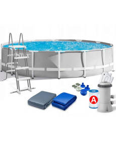 Басейн каркасний Prism Frame Pool Intex 26726  457 x 122 см - сірий