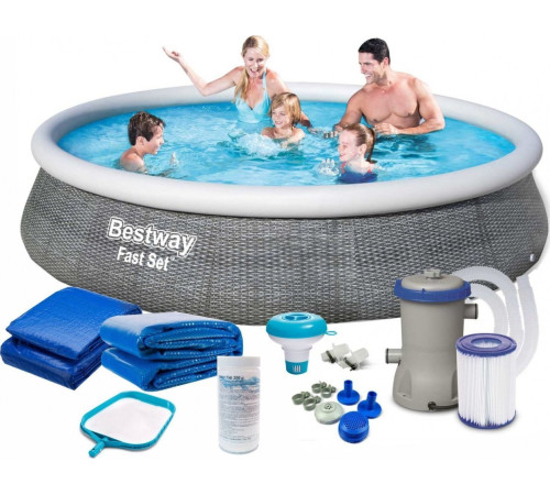 Басейн надувний 9в1 Bestway 57376, 396 x 84 см Басейн надувний 9в1 Bestway 57376, 396 x 84 см