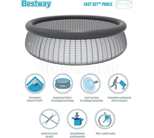 Басейн надувний 9в1 Bestway 57376, 396 x 84 см Басейн надувний 9в1 Bestway 57376, 396 x 84 см