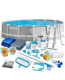 Басейн каркасний 21в1 INTEX 26720, 427 х 107 см, сірий