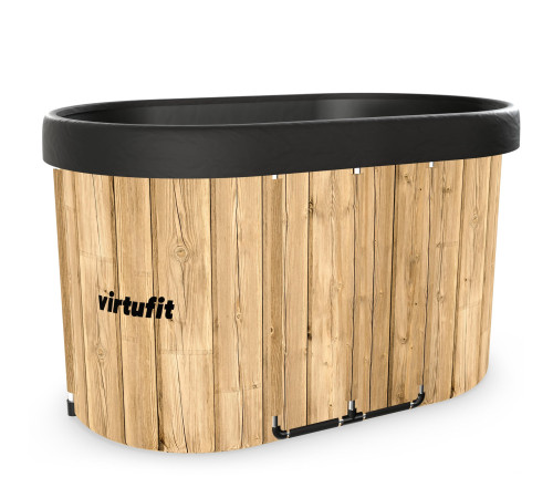 VIRTUFIT WANNA LODOWA OWALNA 500 LITRÓW IMITACJA DREWNA Z AKCESORIAMI