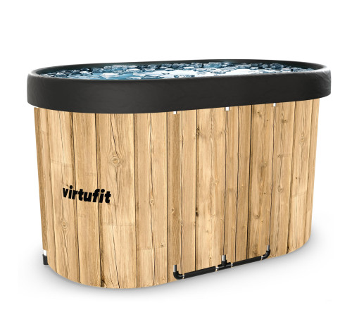 VIRTUFIT WANNA LODOWA OWALNA 500 LITRÓW IMITACJA DREWNA Z AKCESORIAMI