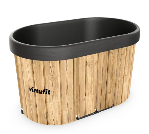 VIRTUFIT WANNA LODOWA OWALNA 500 LITRÓW IMITACJA DREWNA Z AKCESORIAMI