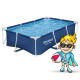 Басейн каркасний прямокутний 15в1 Bestway 56403N, 259 x 170 x 61 см