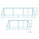 Басейн каркасний прямокутний 15в1 Bestway 56403N, 259 x 170 x 61 см