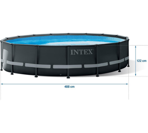 Басейн каркасний 11в1 INTEX 26340, 732 x 132 см, темно-сірий Басейн каркасний 11в1 INTEX 26340, 732 x 132 см, темно-сірий