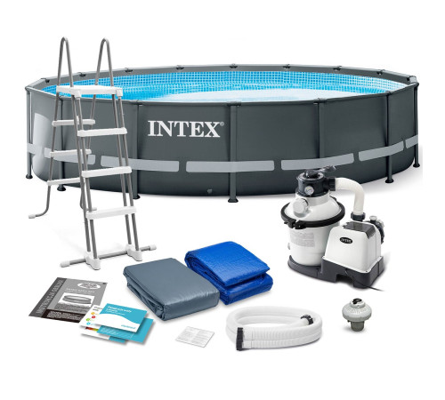 Басейн каркасний 11в1 INTEX 26340, 732 x 132 см, темно-сірий Басейн каркасний 11в1 INTEX 26340, 732 x 132 см, темно-сірий