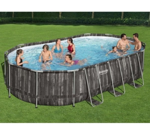 Басейн каркасний овальний Bestway Power Steel Frame 610 x 366 x 122 см - темно-коричневий Басейн каркасний овальний Bestway Power Steel Frame 610 x 366 x 122 см - темно-коричневий