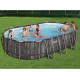 Басейн каркасний овальний Bestway Power Steel Frame 610 x 366 x 122 см - темно-коричневий