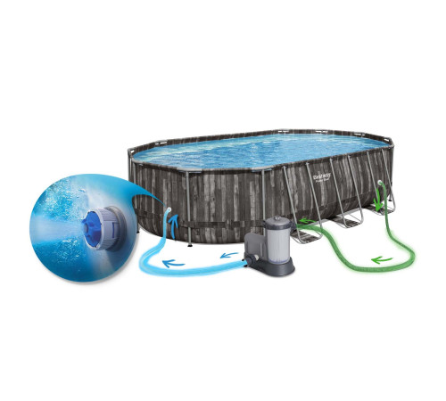 Басейн каркасний овальний Bestway Power Steel Frame 610 x 366 x 122 см - темно-коричневий Басейн каркасний овальний Bestway Power Steel Frame 610 x 366 x 122 см - темно-коричневий