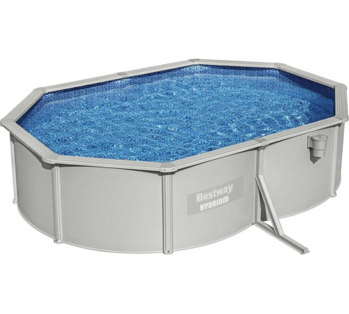 Басейн каркасний овальний Bestway Hydrium з аксесуарами, 500 x 360 x 120 см, світло-сірий Басейн каркасний овальний Bestway Hydrium з аксесуарами, 500 x 360 x 120 см, світло-сірий
