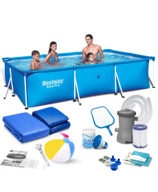 Басейн каркасний прямокутний 15в1 Bestway 56404, 300 x 201 x 66 см 