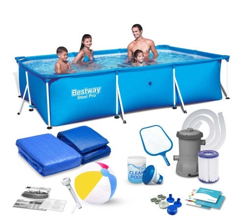 Басейн каркасний прямокутний 15в1 Bestway 56404, 300 x 201 x 66 см Басейн каркасний прямокутний 15в1 Bestway 56404, 300 x 201 x 66 см