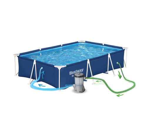 Басейн каркасний прямокутний 5в1 Bestway 56404N, 300 x 201 x 66 см Басейн каркасний прямокутний 5в1 Bestway 56404N, 300 x 201 x 66 см