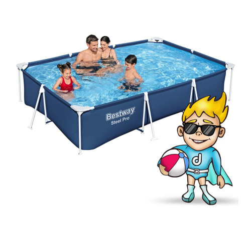 Басейн каркасний прямокутний 16в1 Bestway 56404N, 300 x 201 x 66 см Басейн каркасний прямокутний 16в1 Bestway 56404N, 300 x 201 x 66 см