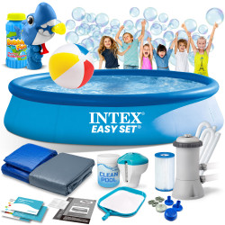 Басейн надувний 15в1 INTEX 28142, 396 x 84 см + машина для створення бульбашок 