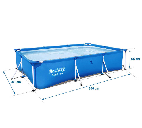 Басейн каркасний прямокутний 5в1 Bestway 56404, 300 x 201 x 66 см Басейн каркасний прямокутний 5в1 Bestway 56404, 300 x 201 x 66 см