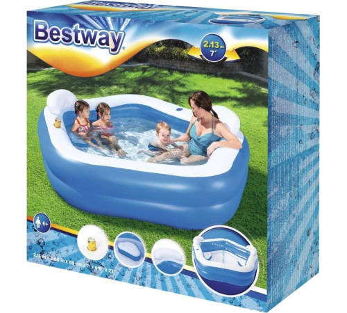 Басейн надувний 213х206см Bestway Family Fun Lounge