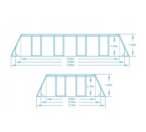 Басейн каркасний 12в1 Bestway 56716N 549 х 274 х 122 см