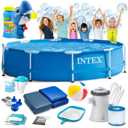 Басейн каркасний 15в1 INTEX 28202, 305 х 76 см + машина для створення бульбашок