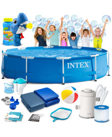 Басейн каркасний 15в1 INTEX 28202, 305 х 76 см + машина для створення бульбашок