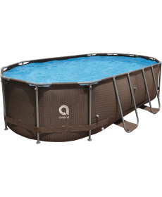 Басейн каркасний овальний Avenli Super Rattan 427 x 275 x 100 см, коричневий