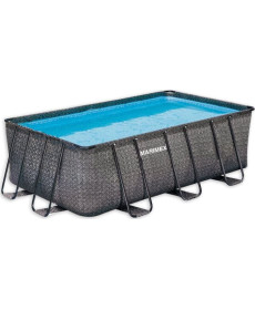Басейн каркасний прямокутний Marimex Florida Ratan 400 x 210 х 122 см, графітовий