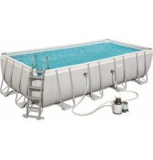 Басейн каркасний прямокутний Bestway Power Steel 549x274 см (56466)  - світло-сірий