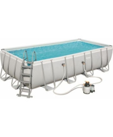 Басейн каркасний прямокутний Bestway Power Steel 549x274 см (56466)  - світло-сірий
