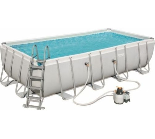 Басейн каркасний прямокутний Bestway Power Steel 549x274 см (56466) - світло-сірий Басейн каркасний прямокутний Bestway Power Steel 549x274 см (56466) - світло-сірий
