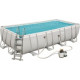 Басейн каркасний прямокутний Bestway Power Steel 549x274 см (56466) - світло-сірий