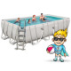 Басейн каркасний прямокутний Bestway Power Steel 549x274 см (56466) - світло-сірий