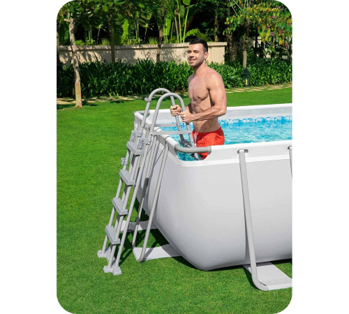 Басейн каркасний прямокутний Bestway Power Steel 549x274 см (56466) - світло-сірий Басейн каркасний прямокутний Bestway Power Steel 549x274 см (56466) - світло-сірий