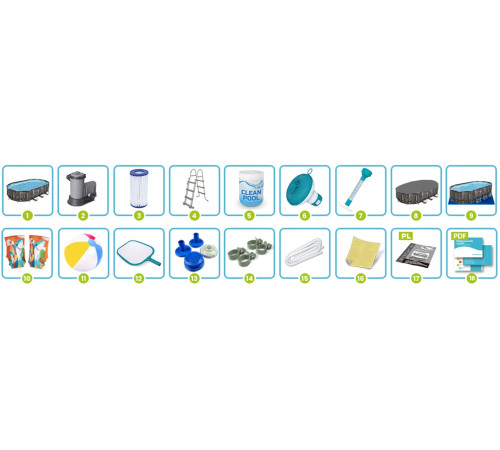 Басейн каркасний 18в1 Bestway 5611R 610 х 366 х 122 см