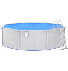 Басейн каркасний vidaXL 460 x 120 см, білий + драбина