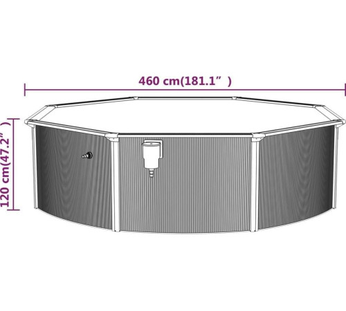 Басейн каркасний vidaXL 460 x 120 см, білий + драбина Басейн каркасний vidaXL 460 x 120 см, білий + драбина