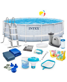 Басейн каркасний 17в1 INTEX 26746, 488 х 122 см, біло-синій