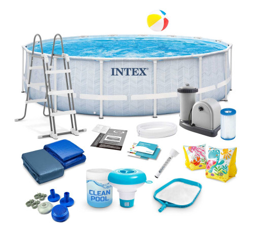 Басейн каркасний 17в1 INTEX 26746, 488 х 122 см, біло-синій Басейн каркасний 17в1 INTEX 26746, 488 х 122 см, біло-синій