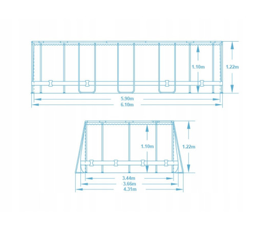 Басейн каркасний 18в1 Bestway 5611R 610 х 366 х 122 см
