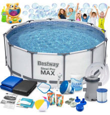 Басейн каркасний 17в1 Bestway 56595 427 х 84 см з машинкою для мильних бульбашок