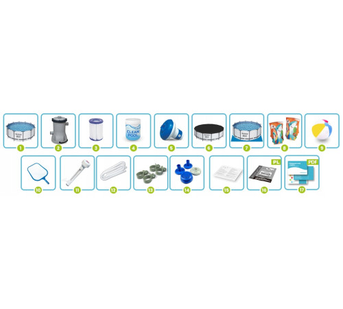 Басейн каркасний 17в1 Bestway 56595 427 х 84 см з машинкою для мильних бульбашок