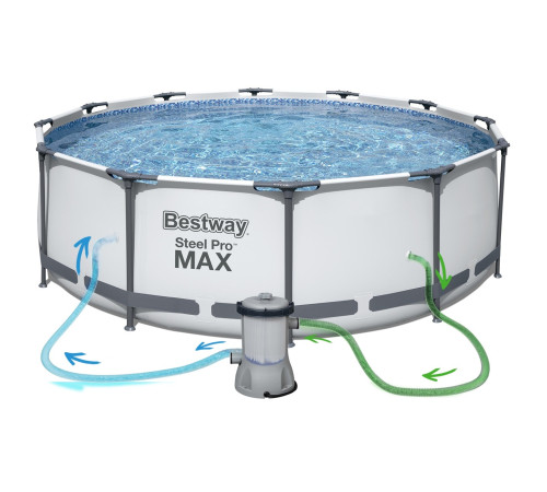 Басейн каркасний 17в1 Bestway 56595 427 х 84 см з машинкою для мильних бульбашок