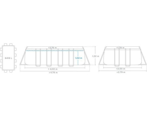 Каркасний садовий басейн Intex Prism 400 x 200 x 122 см 9в1 INTEX 