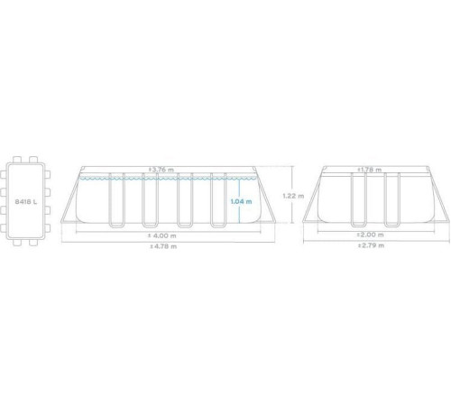 Каркасний садовий басейн Intex Prism 400 x 200 x 122 см 9в1 INTEX&nbsp;